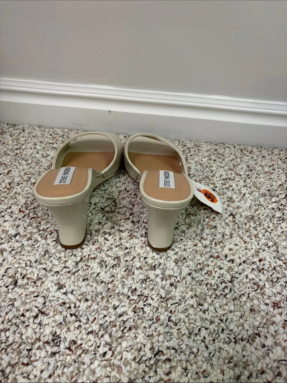 Steve Madden Selest Cream Wedge Slide Sandals